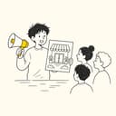 知らせている人